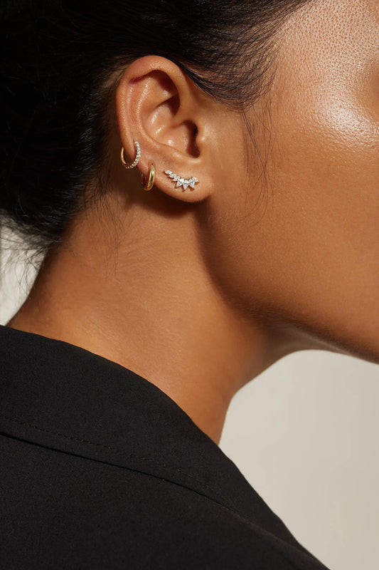 Micro CZ Huggie Hoop Earrings
