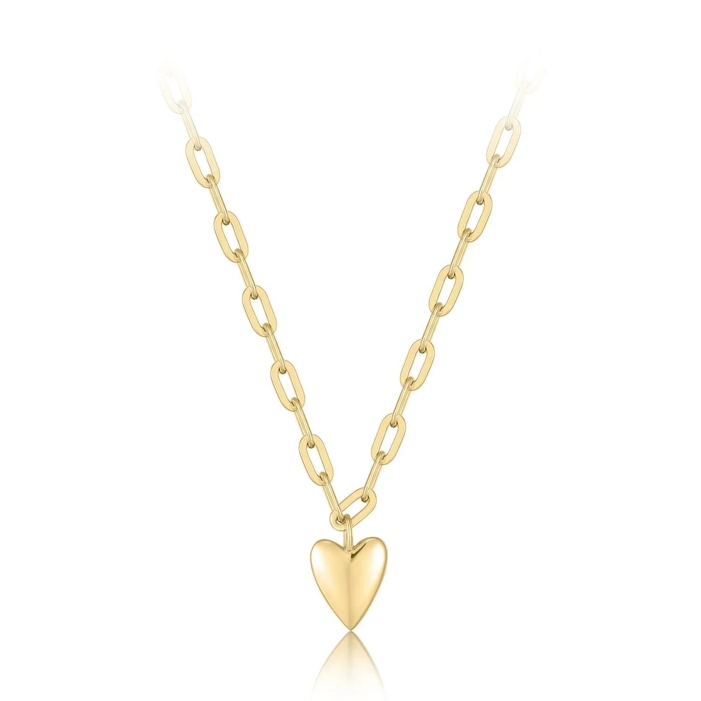 Micro Heart Charm Paperclip Necklace