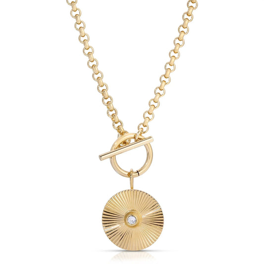 Micro Royal Toggle & Ocean Pendant Necklace