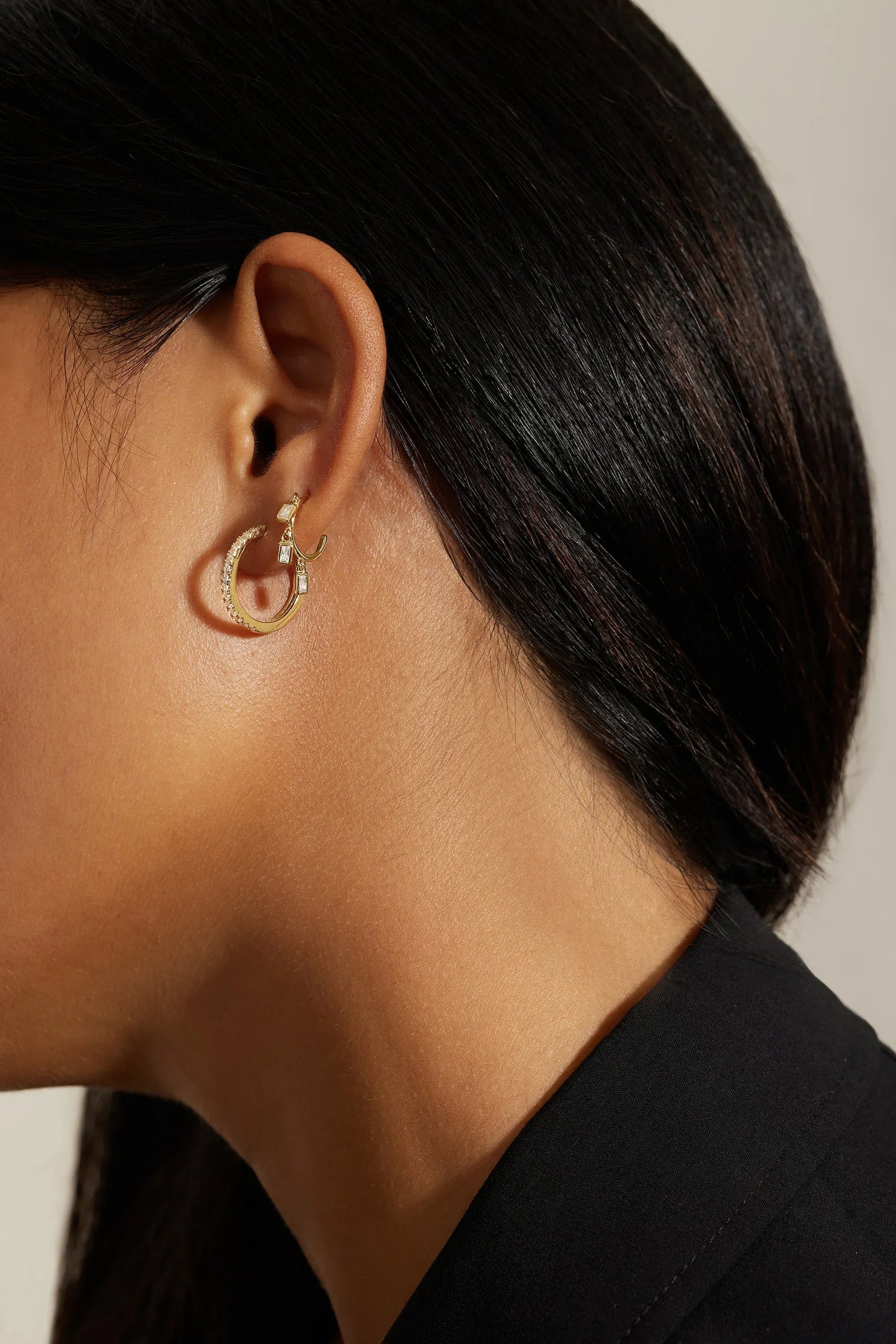 Mini CZ Huggie Hoop Earrings