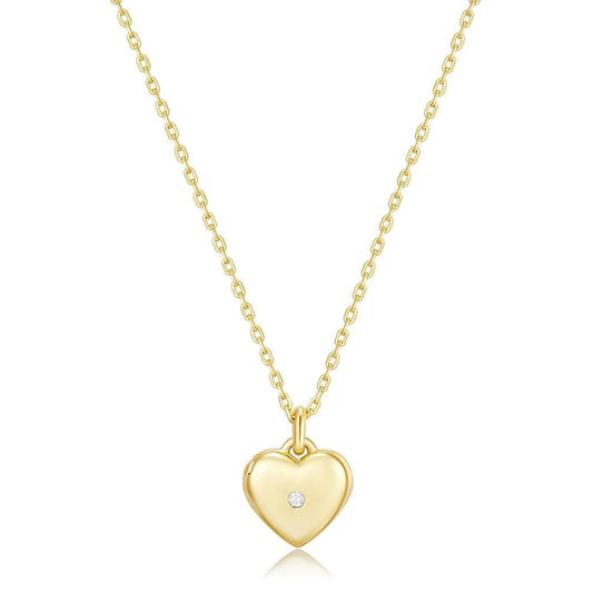 Mini Heart Locket Necklace With CZ