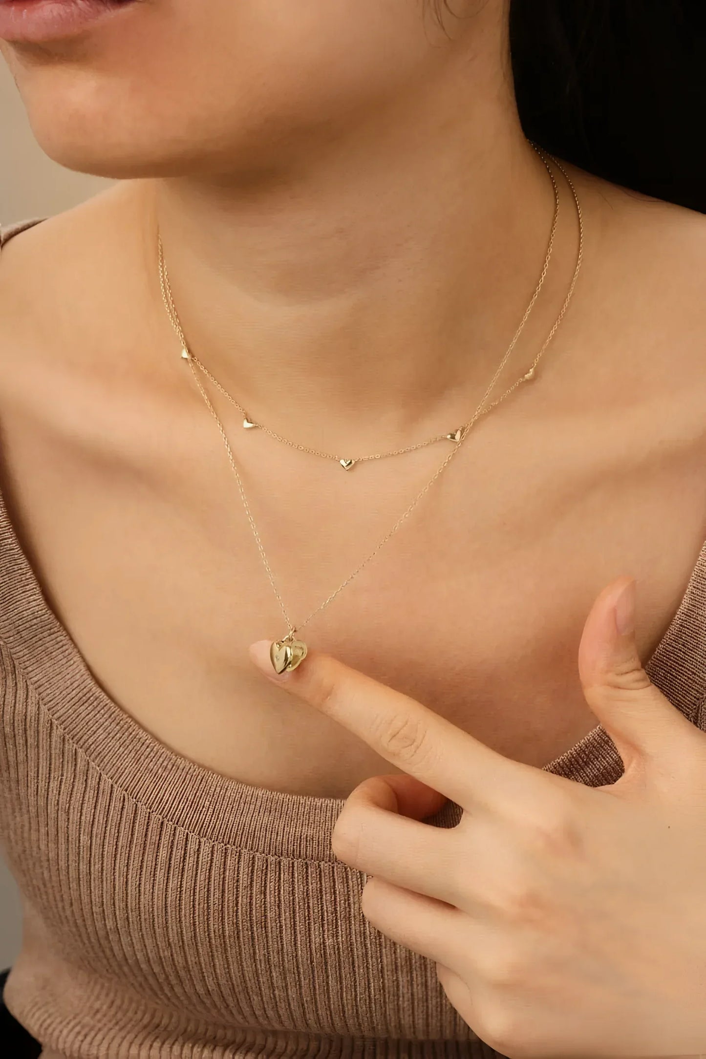 Multi Micro Heart Necklace