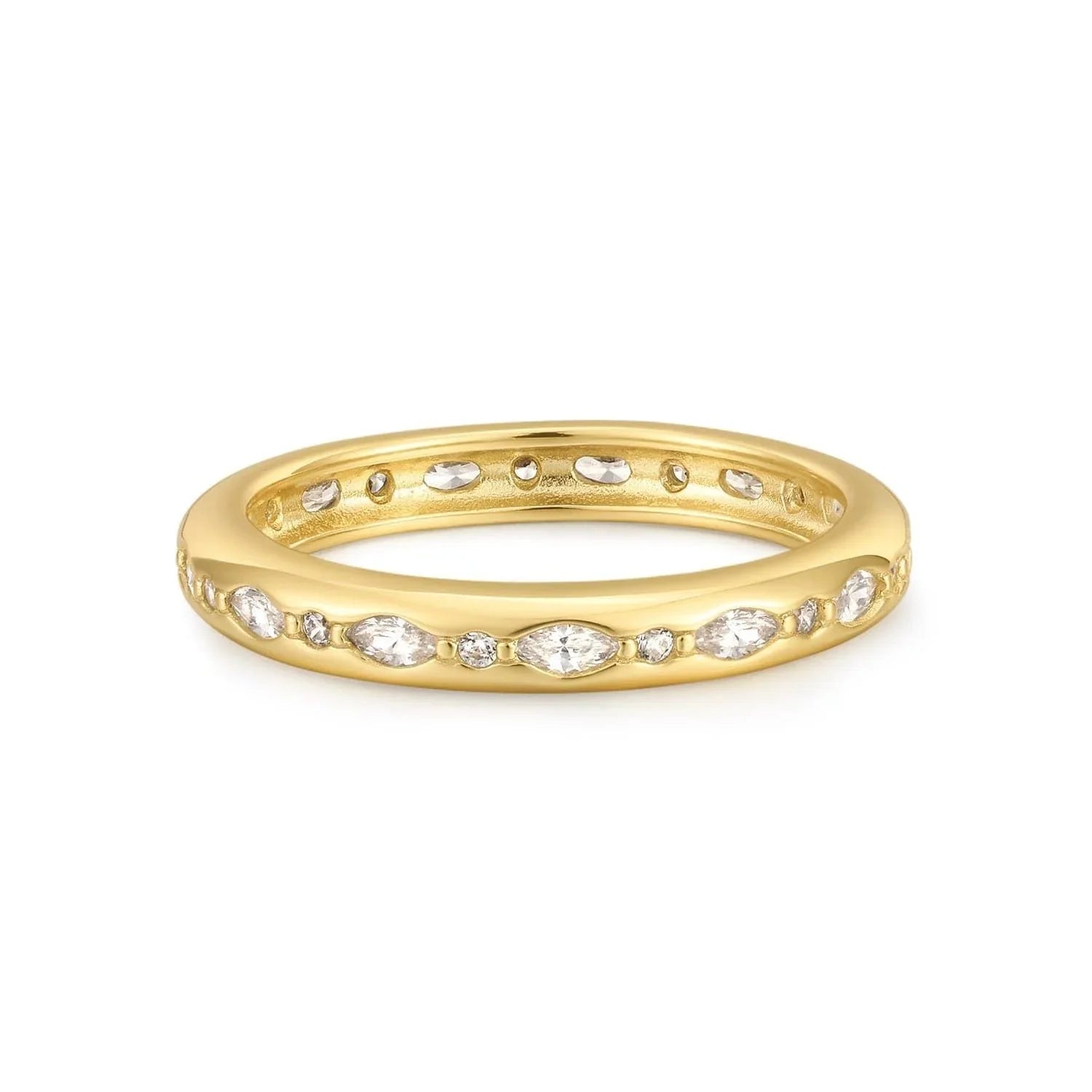 Multi Shaped CZ Channel Ring