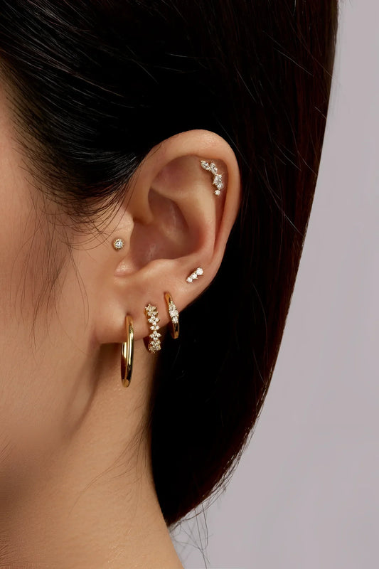 Triple CZ Stone Earrings