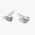 August Emerald-Cut Birthstone Stud Earrings