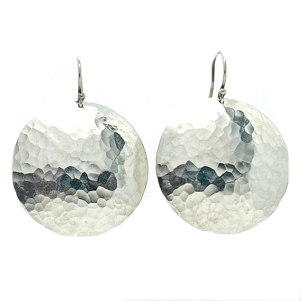 Full Moon Earrings in Sterling Silver | Moon Phase Earrings