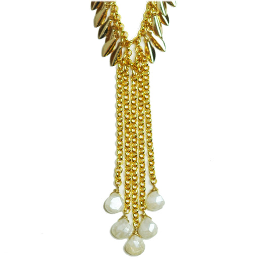 White Silverite Droplet Necklace