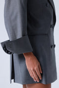 Broadway Sophia Double-Breasted Virgin Wool Blazer in Grey