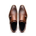 55-103-BRN LEGERRA Hand Burnished Italian Calfskin Monkstrap, Brown