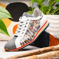 66-250-GRY LEO Sueded Italian Goatskin Sneakers Grey Multi