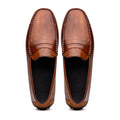 35-115-CGN MONZA Hand Burnished Italian Calfskin Driving Loafers Cognac