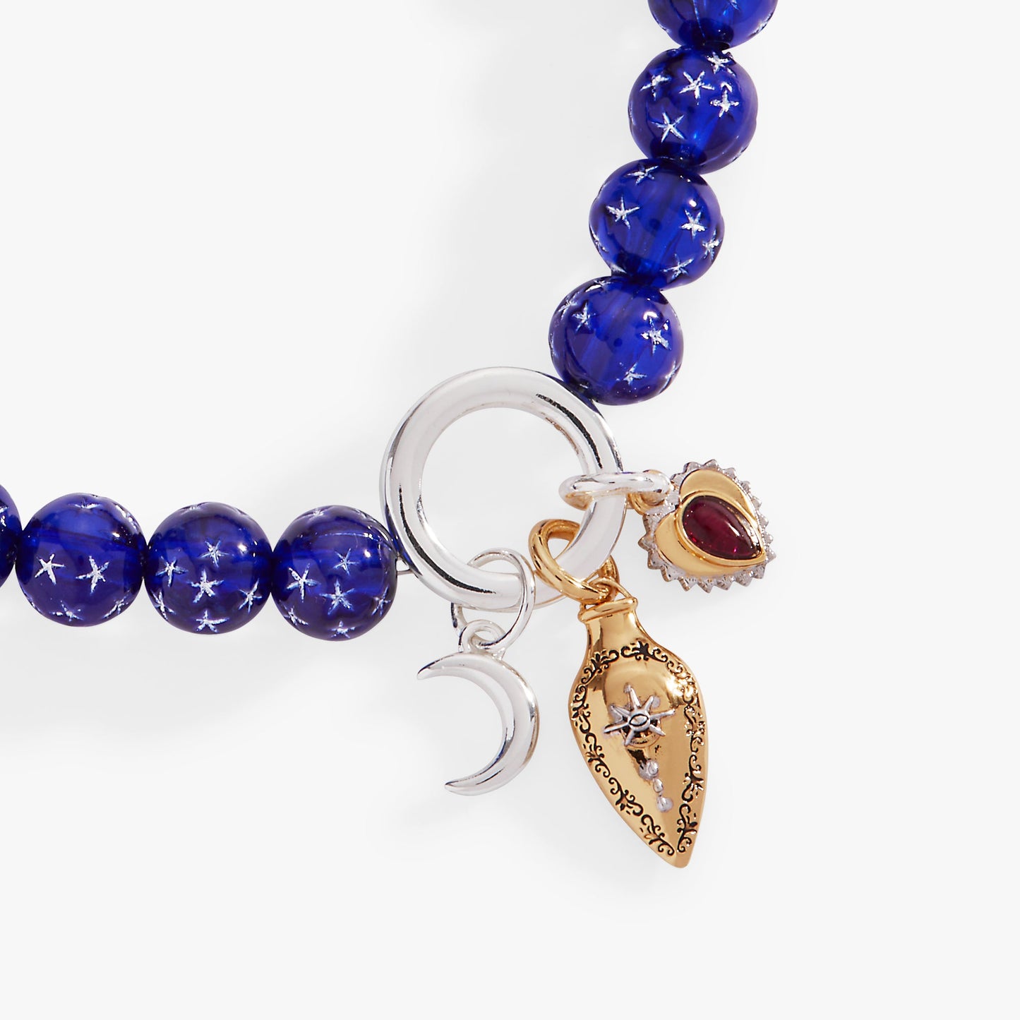 Moon Magic Beaded Charm Bolo Bracelet