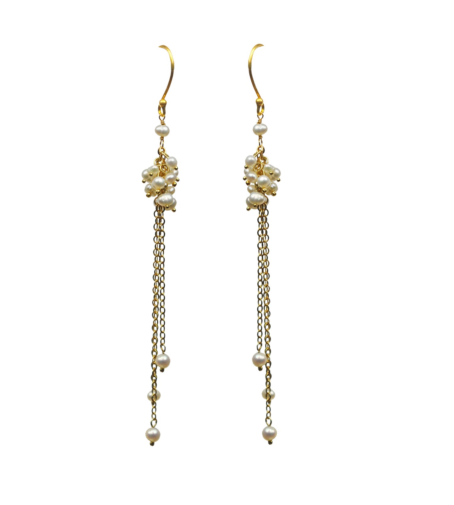 Pearl Cluster Vermeil Earrings