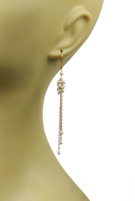Pearl Cluster Vermeil Earrings