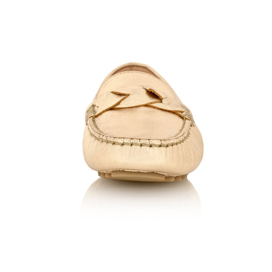 PIPER Leather Driving Loafer Gold Metallic