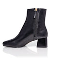 Arina Dress Ankle Bootie with a Block Heel in Black Leather
