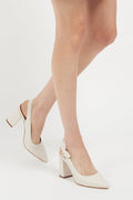 Daphne Leather Slingback Pump Off-White