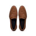 16-657-TOB ROMA Italian Suede Penny Loafers Tobacco