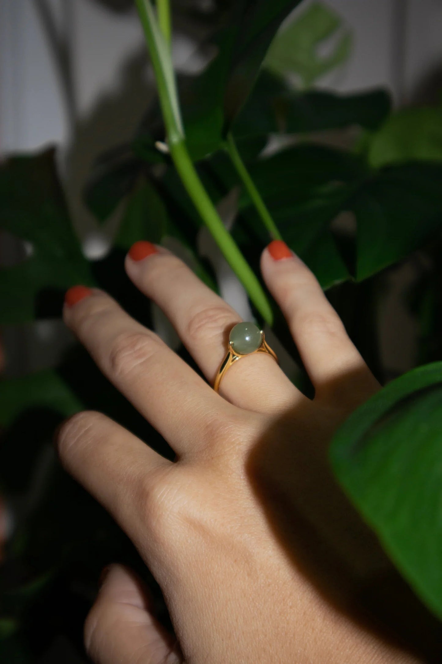 Equinox — Green Bead Jade Ring