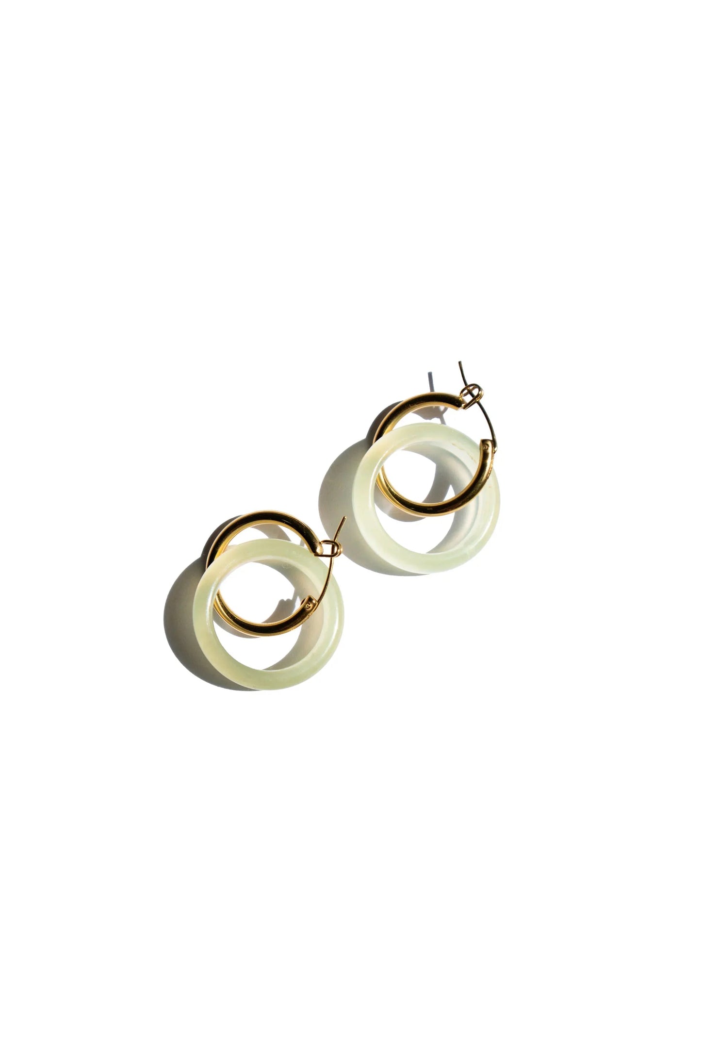 Amelie Skinny — Jade Stone Hoop Earrings