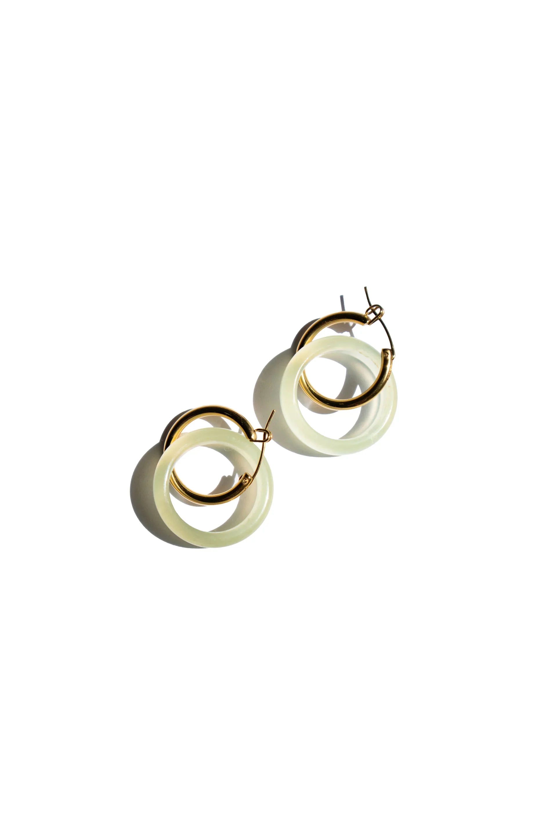 Amelie Skinny — Jade Stone Hoop Earrings