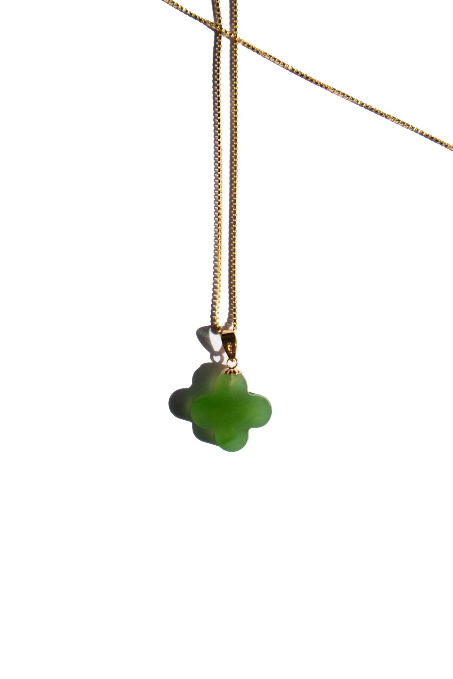 Clover — Green Jade Pendant Necklace