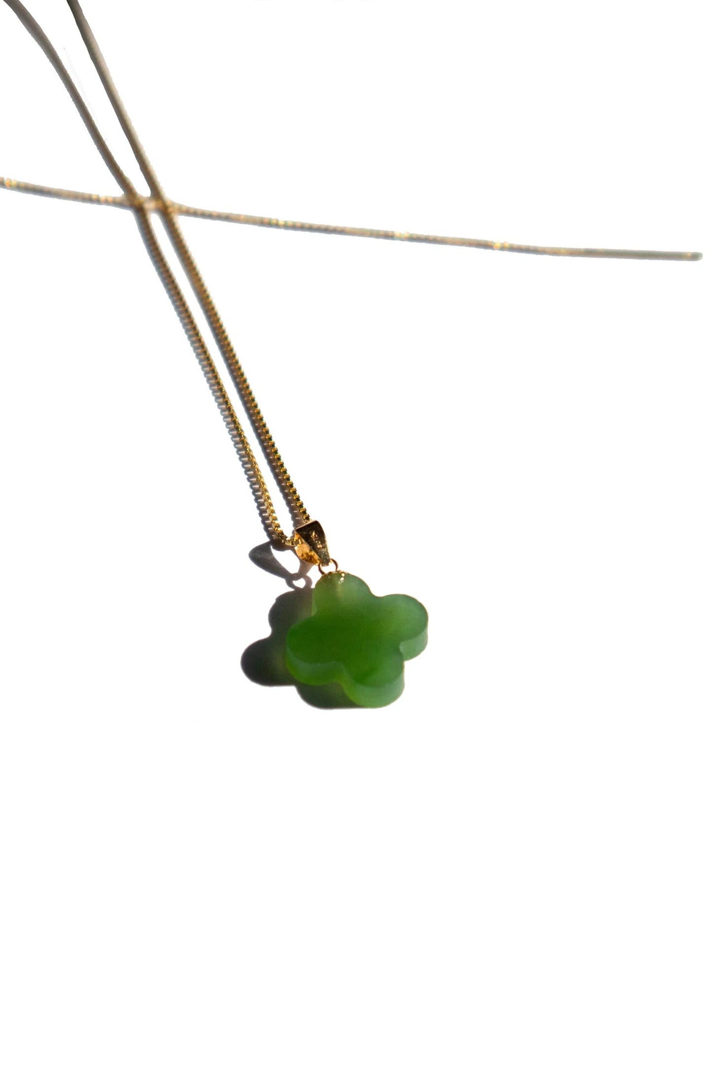 Clover — Green Jade Pendant Necklace