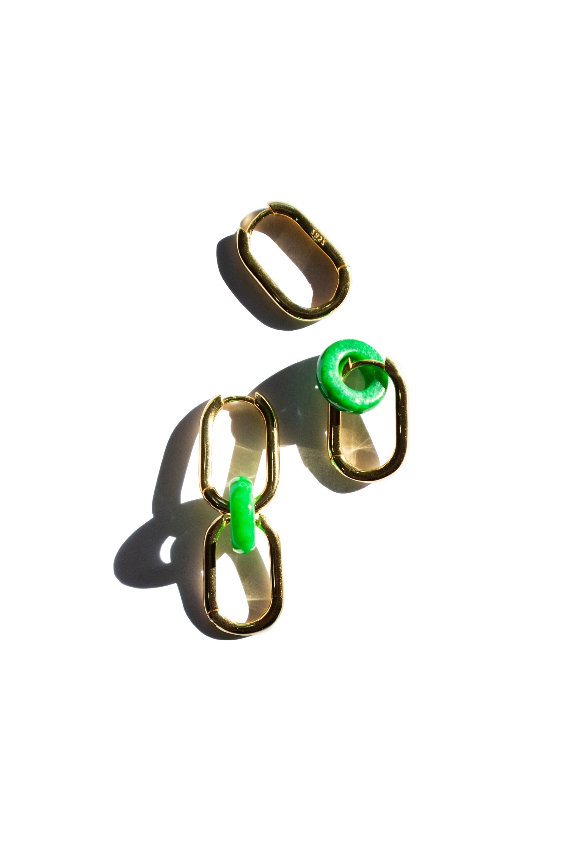 Della — Convertible Link Jade Earrings