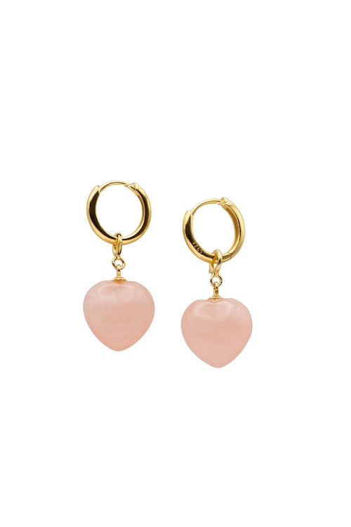 Heart — Jade Stone Charm Earrings