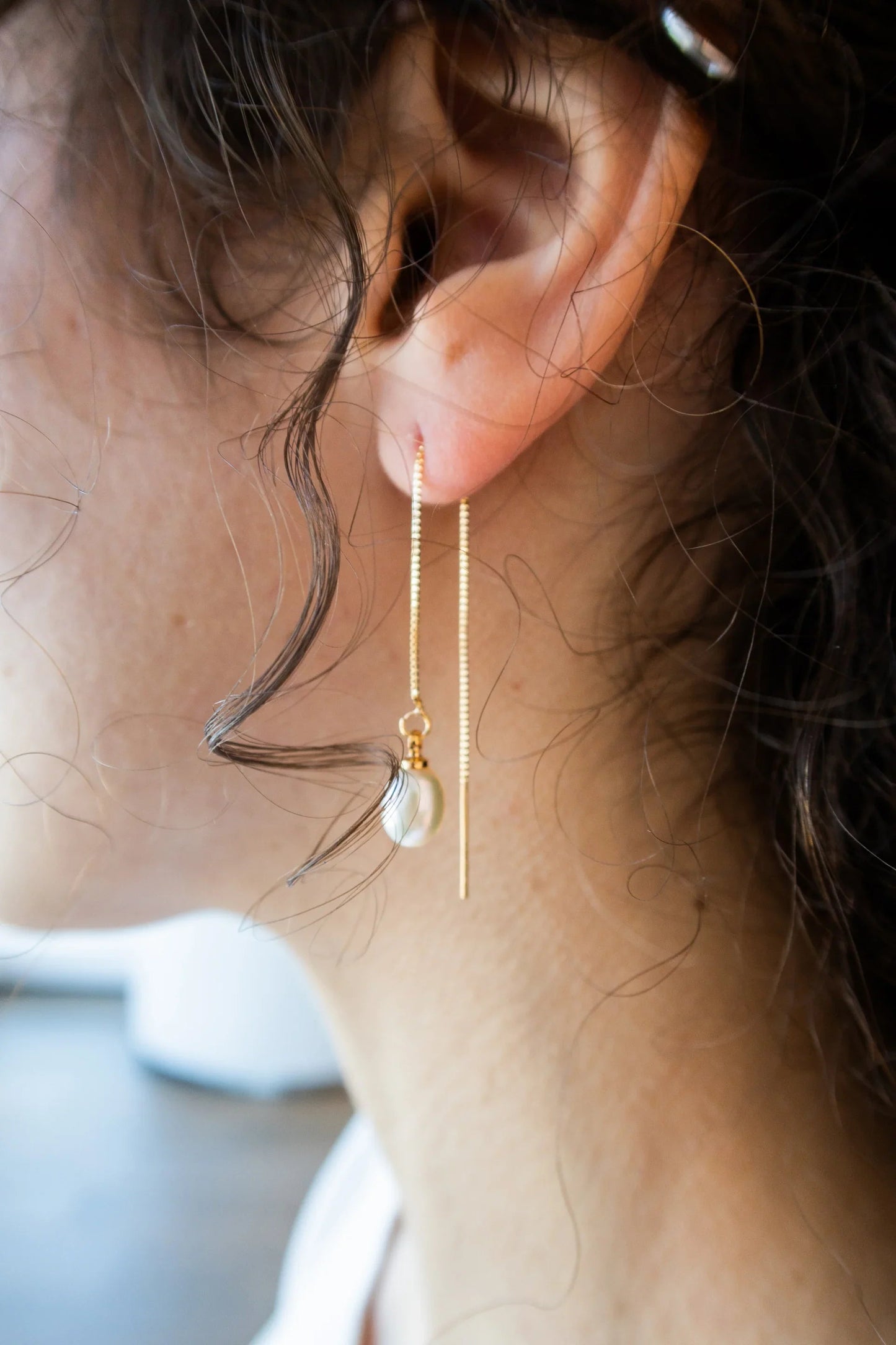 Lilith — Pearl Thread Earrings