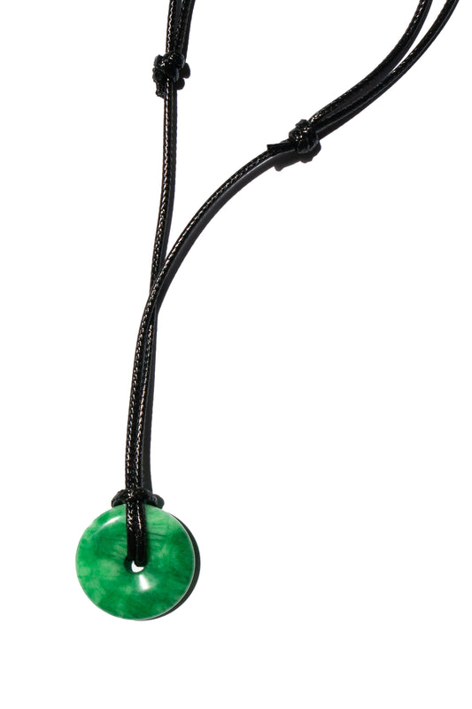 Medallion — Green Jade Cord Necklace