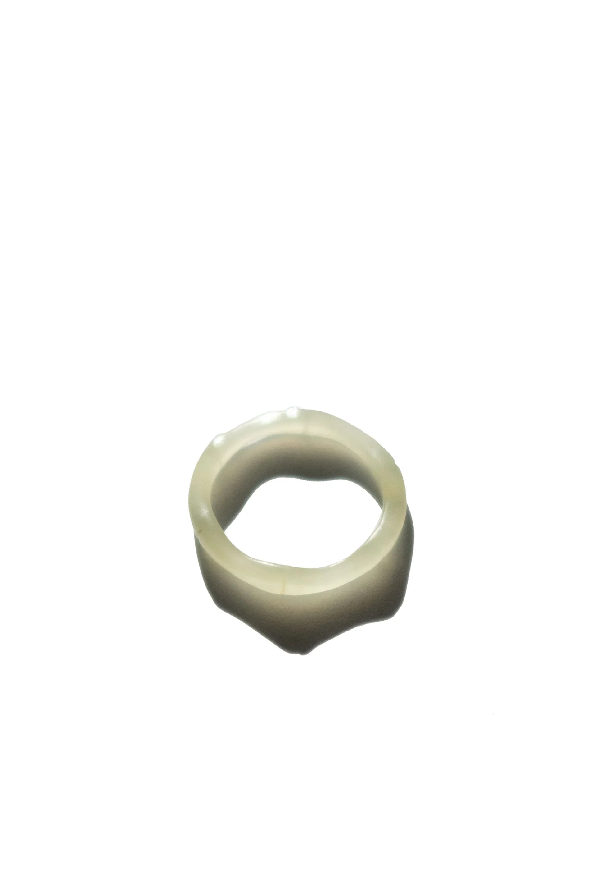 Mermaid — Off-White Skinny Jade Ring