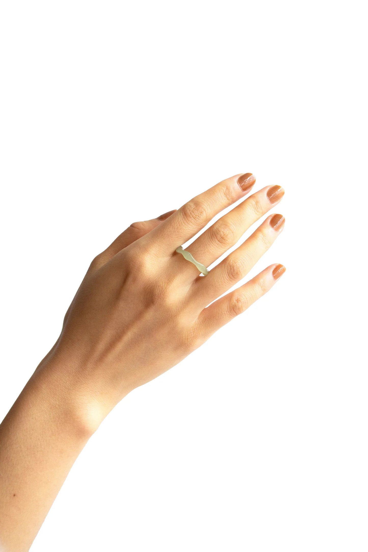 Mermaid — Off-White Skinny Jade Ring