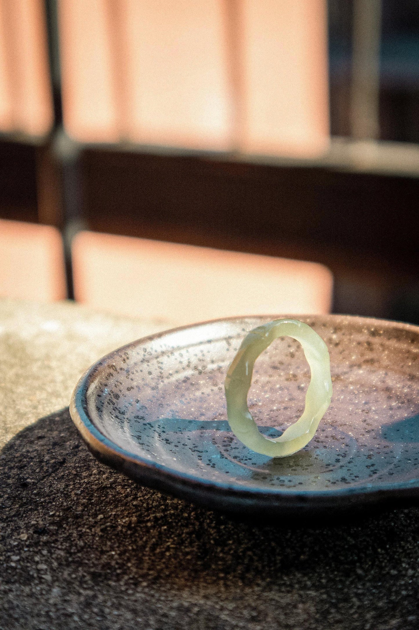 Mermaid — Off-White Skinny Jade Ring