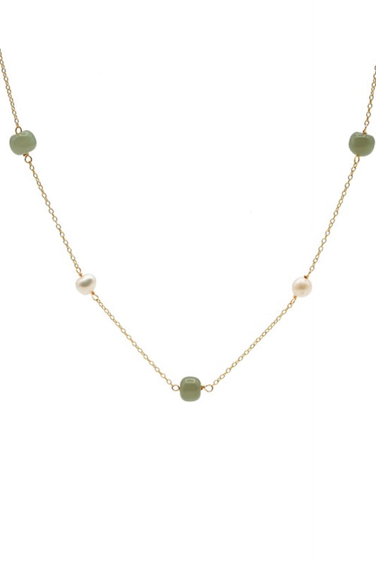 Olivia — Jade Pearl Necklace