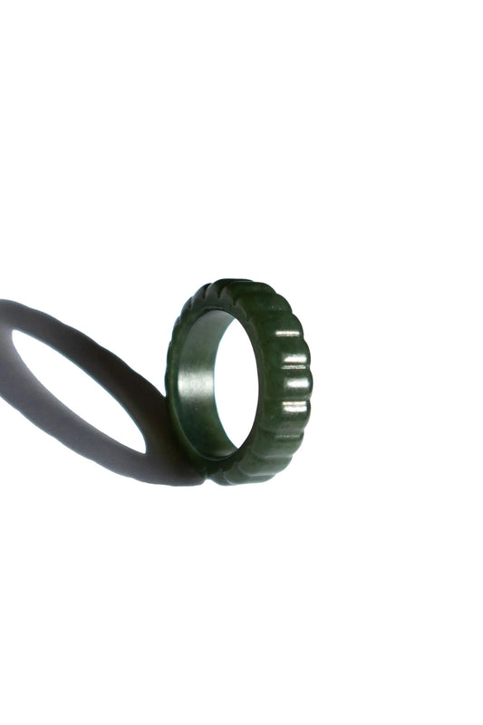 Sophia Skinny — Ribbed Jade Ring