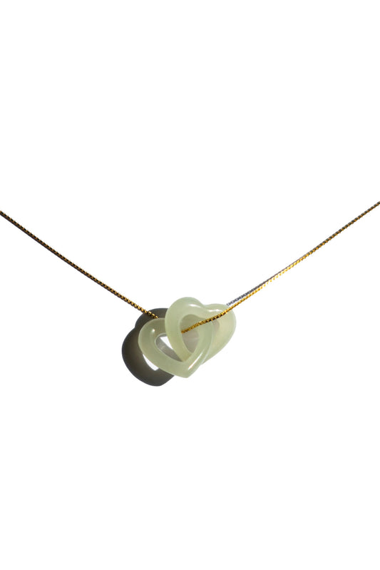 The Hearts — Interlocking Jade Pendant Necklace