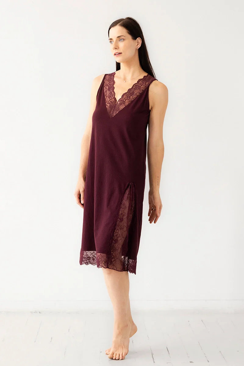 Simone Lace-Trim Pima Cotton Gown