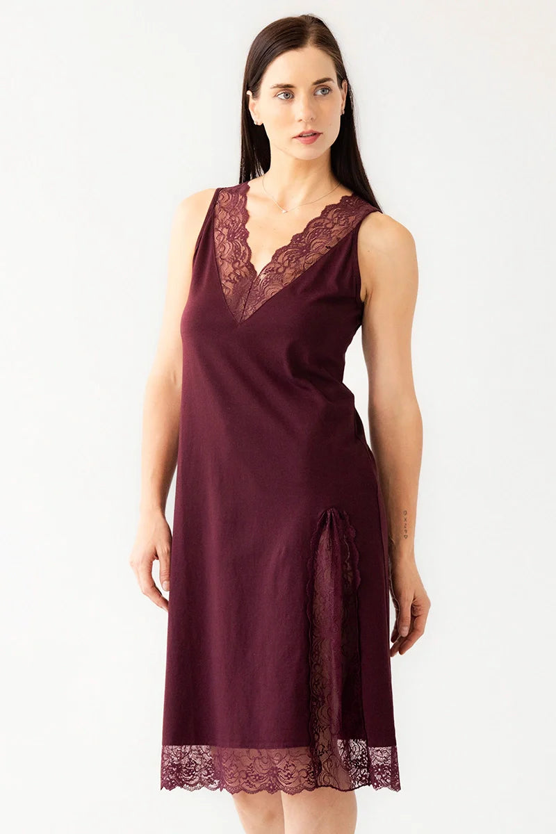 Simone Lace-Trim Pima Cotton Gown