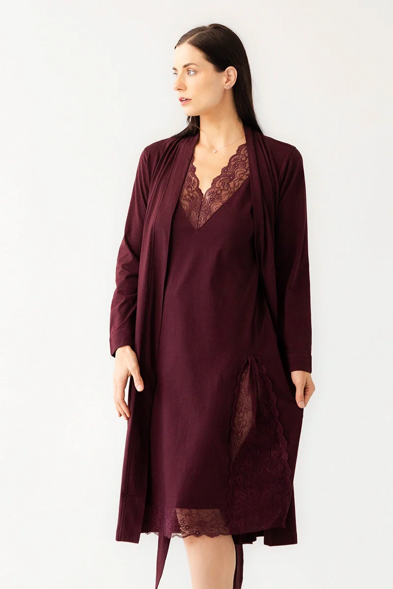 Simone Lace-Trim Pima Cotton Gown