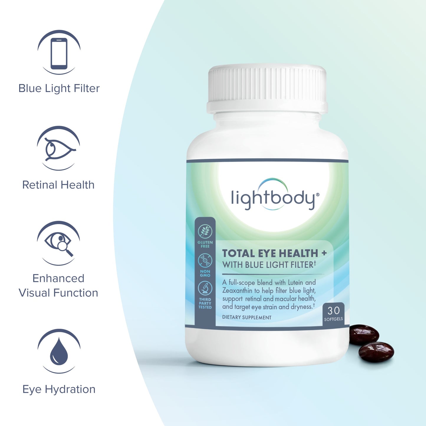 Blue Light Filter Supplement Lightbody® Total Eye Health