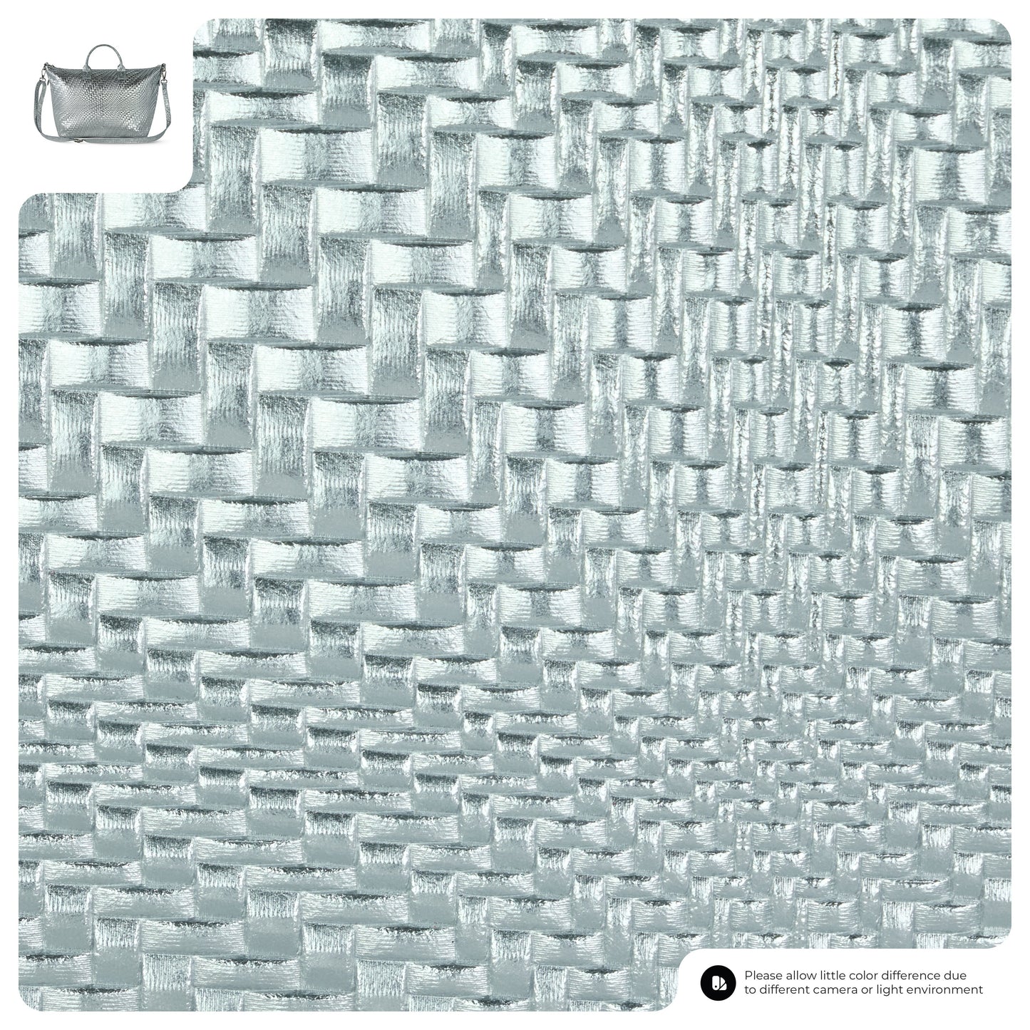 Grid Metallic Suede Leather Top-Handle Bag