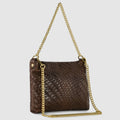 Grid Suede Leather Crossbody Bag