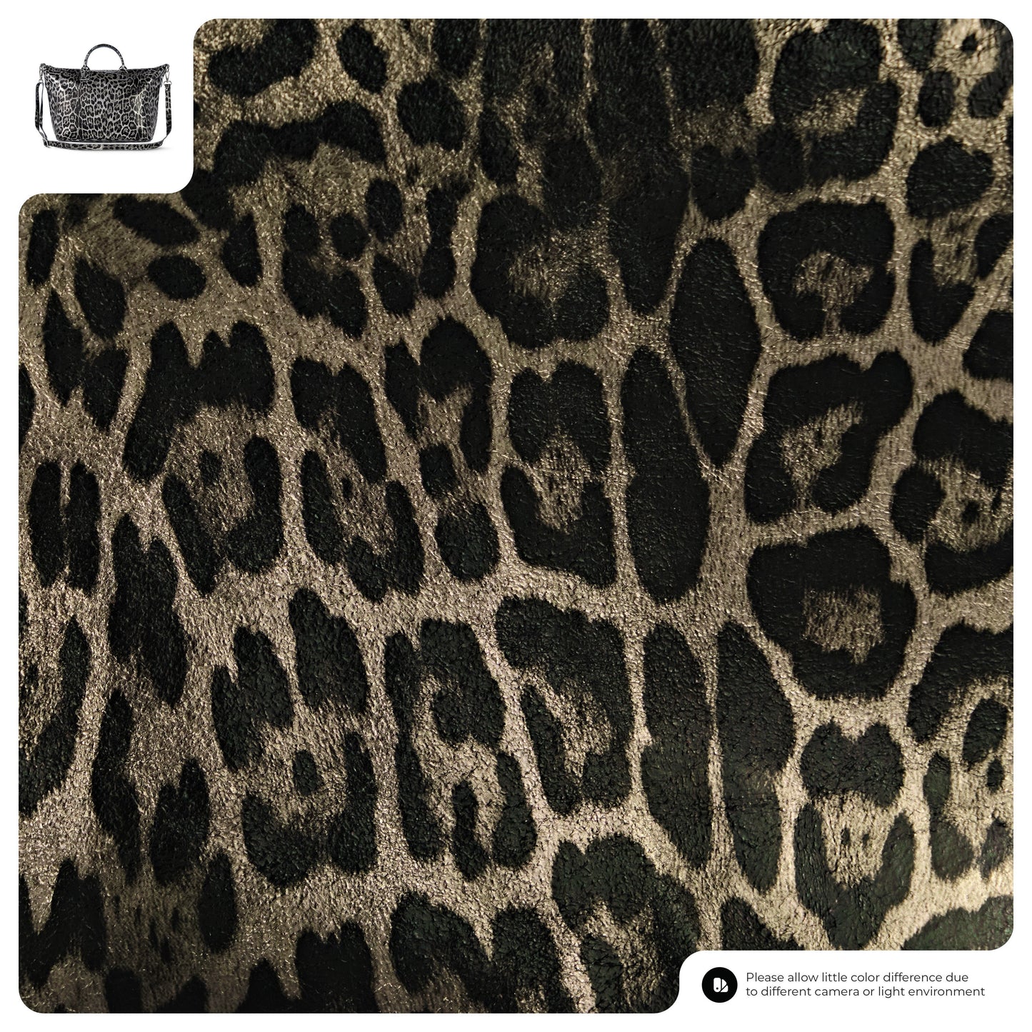 Leopard Metallic Suede Leather Top-Handle Bag