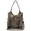 Leopard Metallic Suede Leather Tote Bag