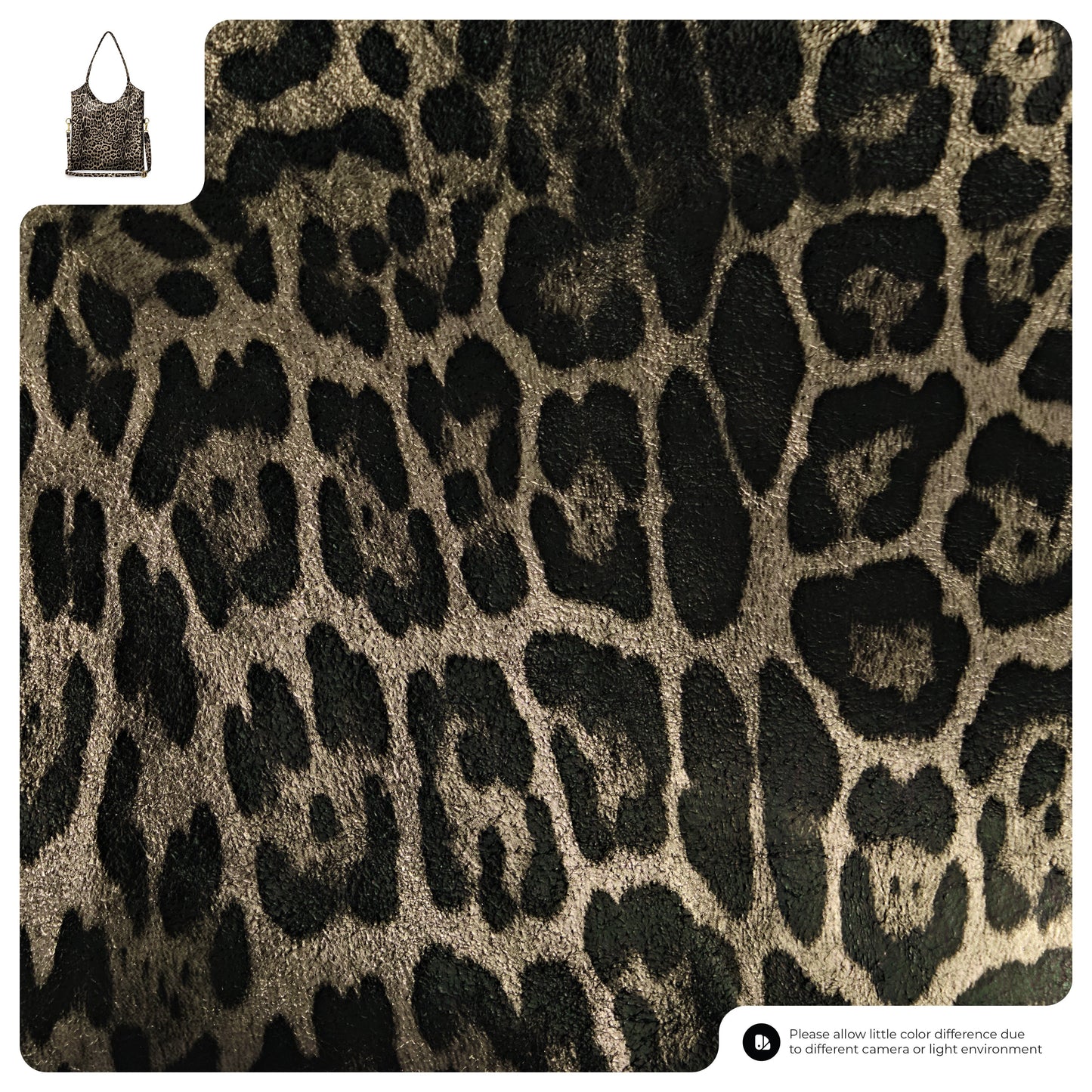 Leopard Metallic Suede Leather Tote Bag