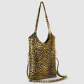 Leopard Metallic Suede Leather Tote Bag