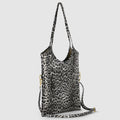 Leopard Metallic Suede Leather Tote Bag
