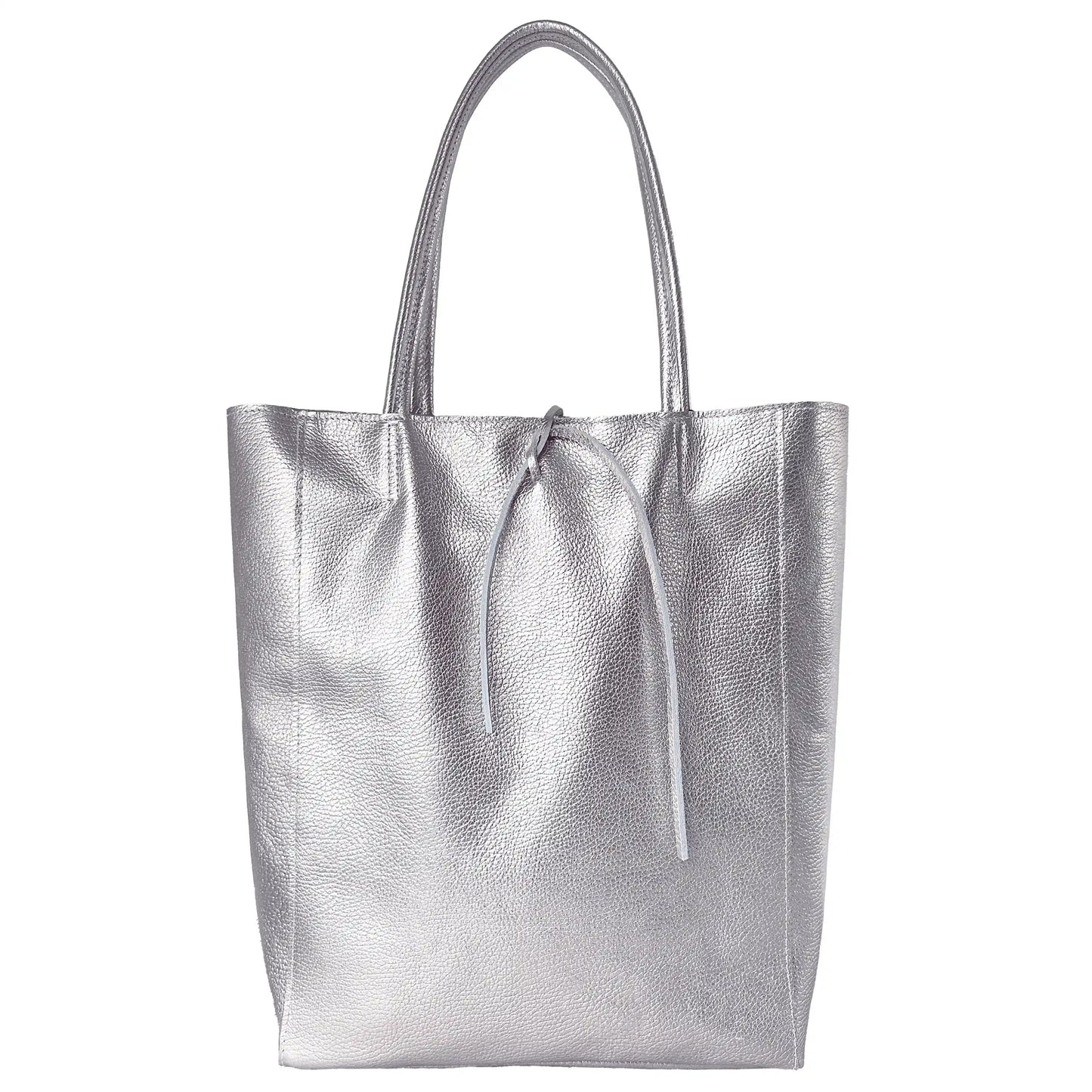 Metallic Calf Leather Tote Bag