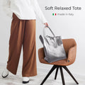 Metallic Calf Leather Tote Bag